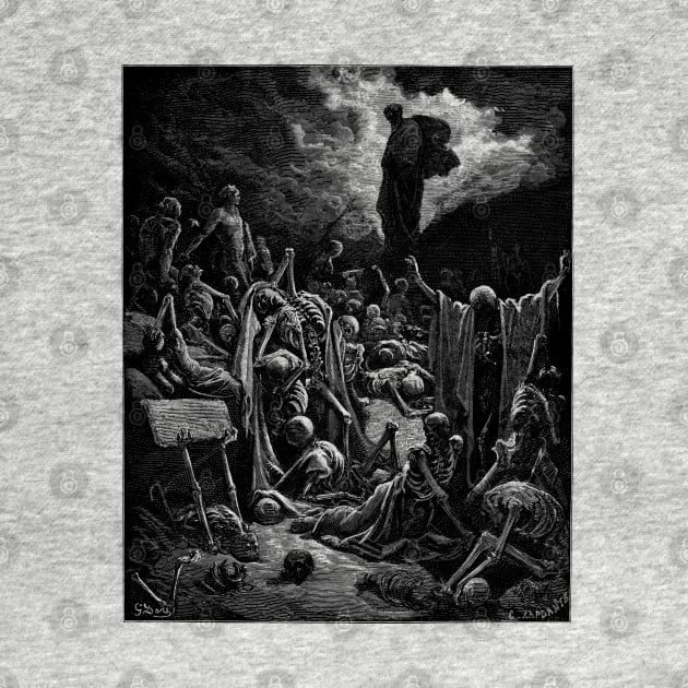 The Vision of the Valley of the Dry Bones - Gustave Doré, La Grande Bible de Tours, Aesthetic, Gothic, Metal by SpaceDogLaika